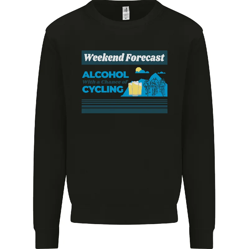 Limited Availability Cycling Weekend Forecast Funny Beer Alcohol Mens Sweatshirt Jumper