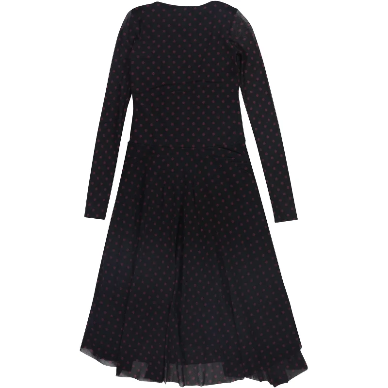 Savings Galore comfy dressFuzzi Womens Polka Dot Wrap Dress, Black, Small