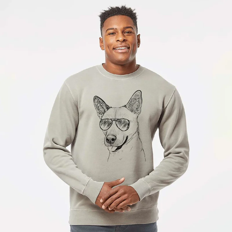 Take Advantage Aviator Kulfi the Jindo Shiba Inu Mix - Unisex Pigment Dyed Crew Sweatshirt