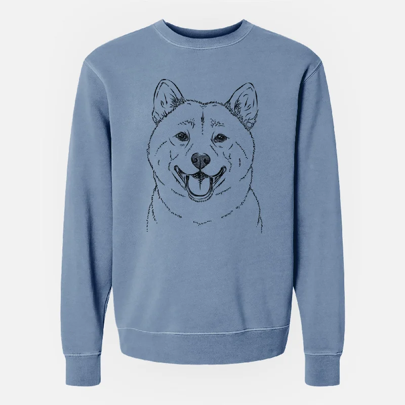 Overstock Bare Hiro the Shiba Inu - Unisex Pigment Dyed Crew Sweatshirt