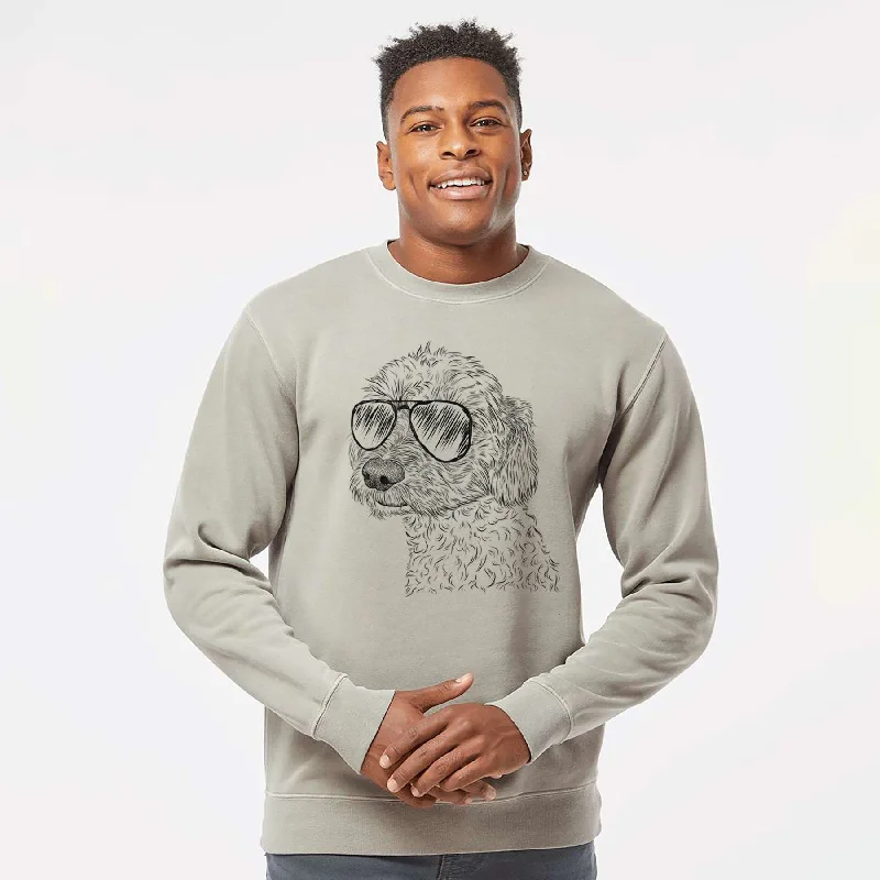 Value Deals Aviator Georgie Boy the Mixed Breed - Unisex Pigment Dyed Crew Sweatshirt
