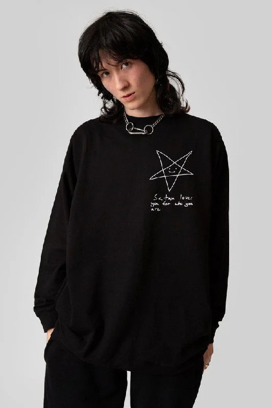 Sale Event Satan Loves You Pocket Sweatshirt - Unisex