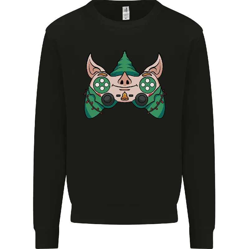 Hot Deal Christmas Elf Video Game Controller Joypad Xmas Mens Sweatshirt Jumper