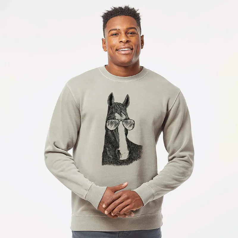 Huge Discounts Aviator Gibson the Tennessee Walking Horse - Unisex Pigment Dyed Crew Sweatshirt