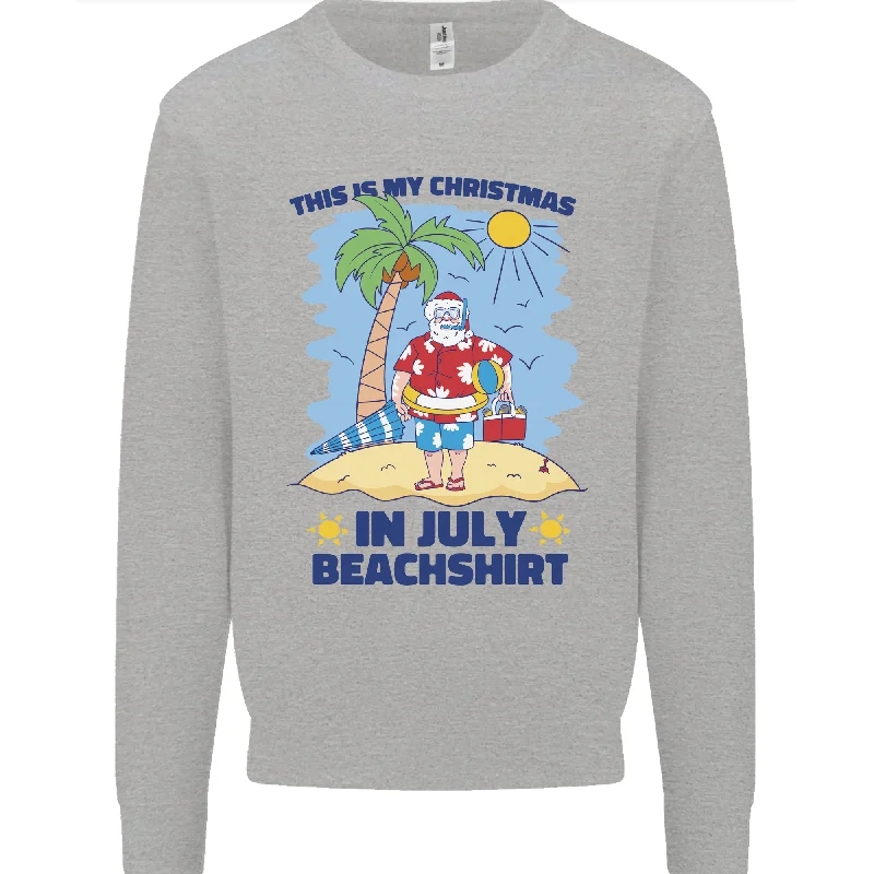 Discount Days Christmas in July Summer Santa Clause Beach Mens Sweatshirt Jumper