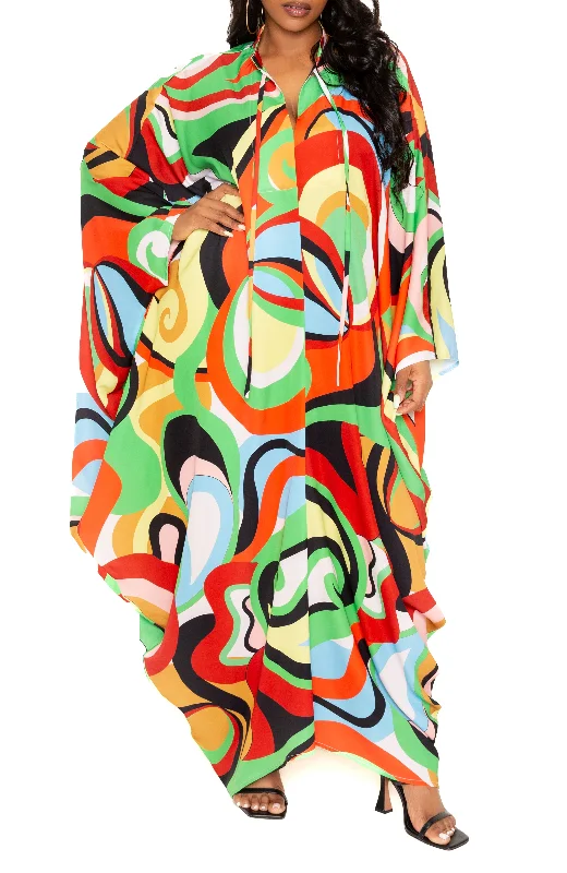Clearance Items silk dressPrint Tunic Maxi Dress