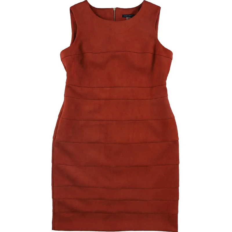 Warehouse Sale lace-up dressTommy Hilfiger Womens Faux Suede Scuba Sheath Dress, Orange, 12 Warehouse Sale lace-up dressTommy Hilfiger Womens Faux Suede Scuba Sheath Dress, Orange, 12