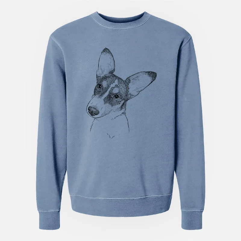 Online Exclusive urban sports sweatshirtBare Dexter the Corgi - Unisex Pigment Dyed Crew Sweatshirt