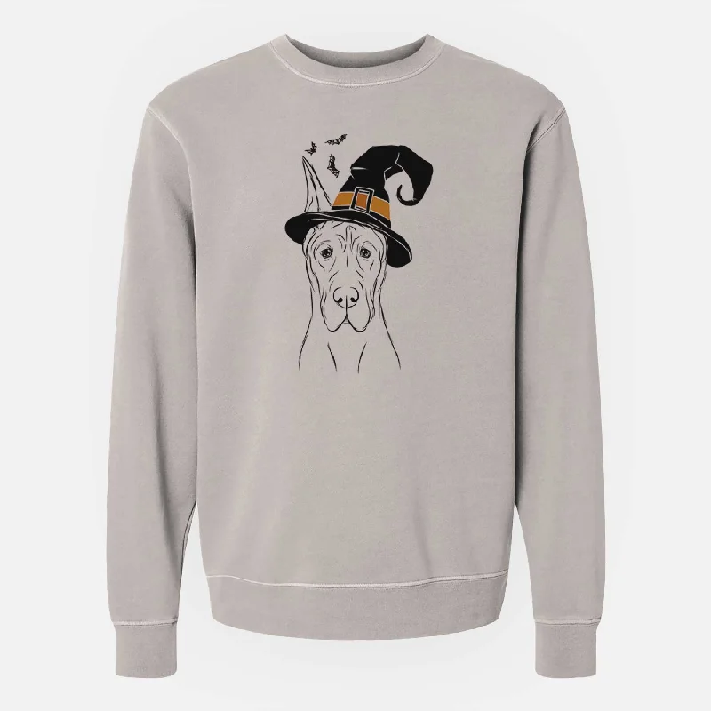 Final Sale Witch Jude the Great Dane - Unisex Pigment Dyed Crew Sweatshirt