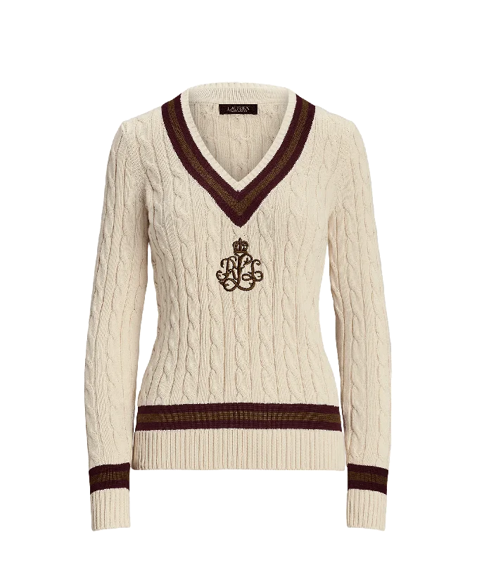 Holiday Sale street style coatCable-knit Cotton Cricket Sweater - Cream