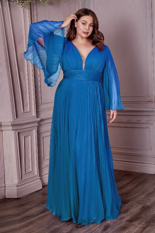 New Arrival draped dressLong Sleeve Illusion V-neck Plus Size Chiffon Pleated A-line Long Prom Dress CDCD242C New Arrival draped dressLong Sleeve Illusion V-neck Plus Size Chiffon Pleated A-line Long Prom Dress CDCD242C