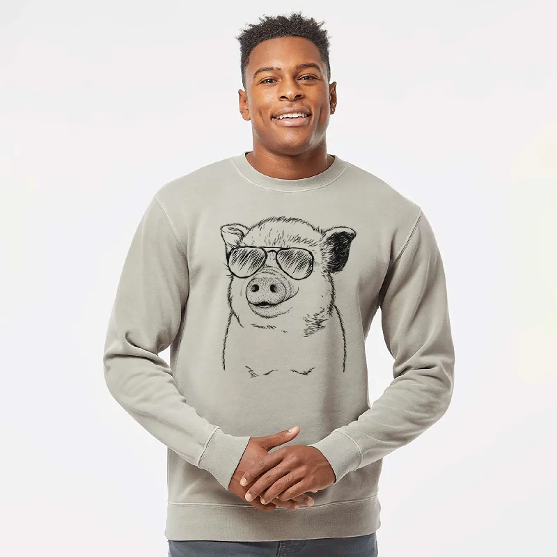 Savings Event Aviator Kevin the Spotted Pig - Unisex Pigment Dyed Crew Sweatshirt