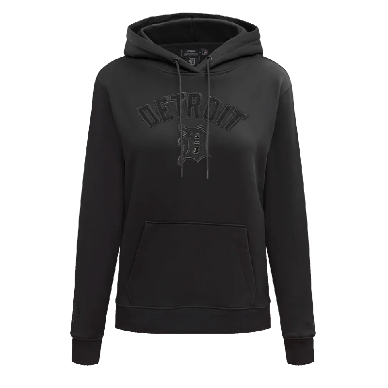 Fantastic Offers MLB DETROIT TIGERS TRIPLE BLACK WOMEN'S FLC PO HOODIE (TRIPLE BLACK)