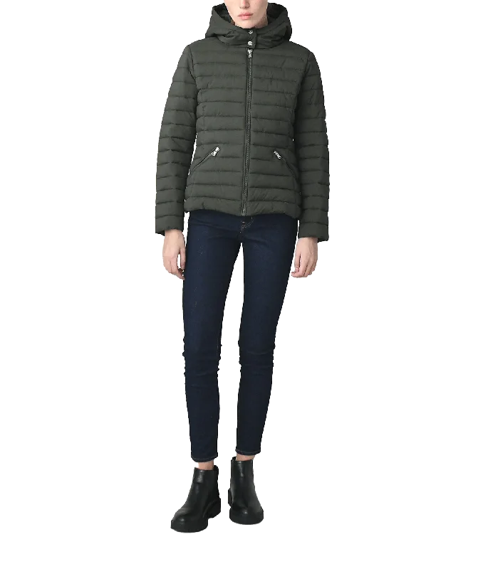 Seasonal Clearance vintage trench coatQuilted Hooded Jacket - Green