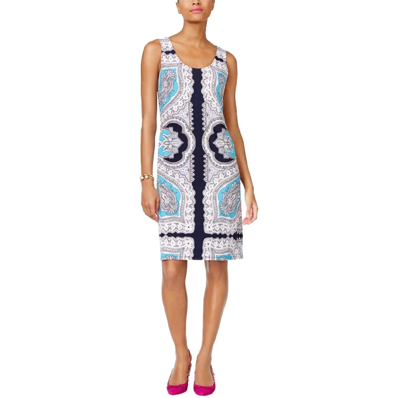 Bonus Savings summer dressI-N-C Womens Printed Sheath Dress, Blue, Medium