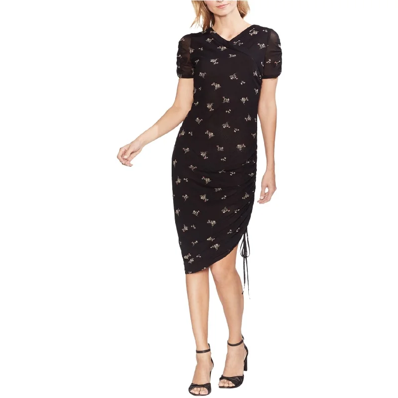 Huge Discounts ruched dressVince Camuto Womens Floral Asymmetrical Midi Dress