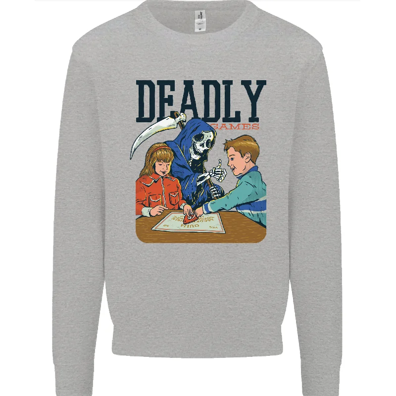Loyalty Reward Deadly Games Ouija Board For Kids Grim Reaper Mens Sweatshirt Jumper