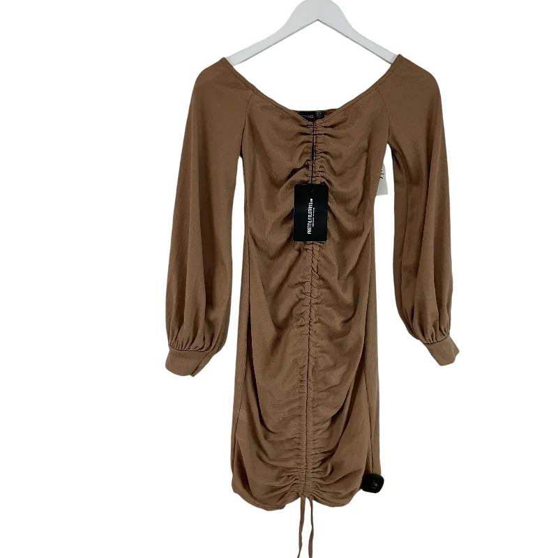 Time-Limited Offer winter dressDress Casual Short By Pretty Little Thing In Brown, Size: M Time-Limited Offer winter dressDress Casual Short By Pretty Little Thing In Brown, Size: M