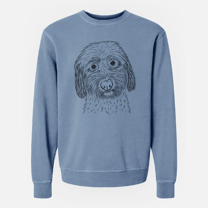Quick Sale Bare Niles the Soft Coated Wheaten Terrier - Unisex Pigment Dyed Crew Sweatshirt