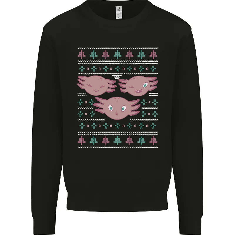 Reduced Prices Christmas Axolotl Funny Xmas Mens Sweatshirt Jumper