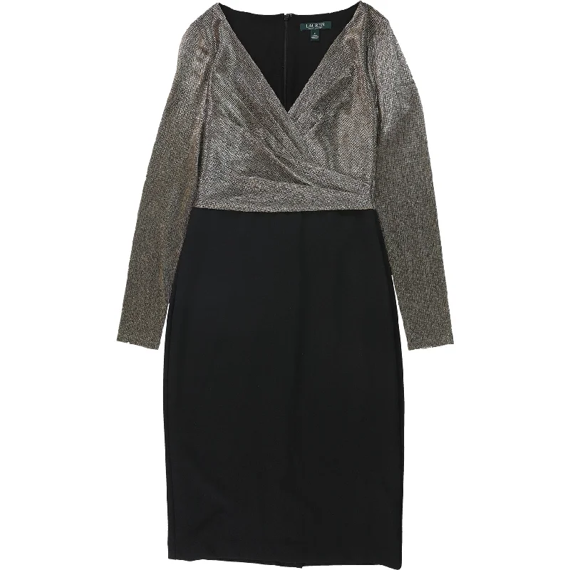 Final Clearance cocktail dressRalph Lauren Womens Metallic Jersey Dress, Metallic, 2