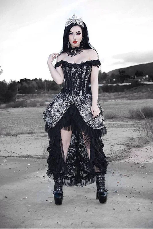 Last Chance casual midi dressVersailles Corset Dress Silver King Brocade