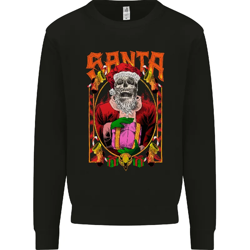 Hurry In Death Santa Satan Skull Christmas Xmas Mens Sweatshirt Jumper