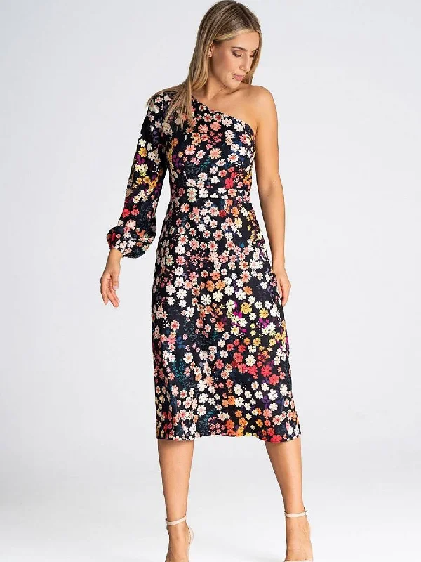 Limited Time Discount long-sleeve floral dressCocktail dress model 190903 Figl