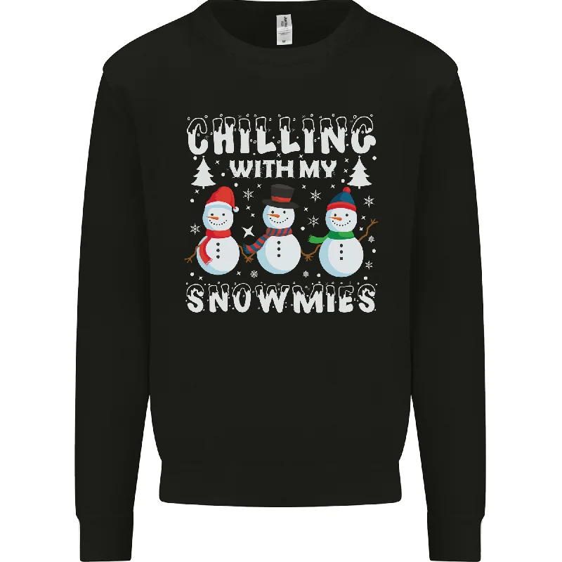Major Savings Christmas Chilling With My Snowmies Funny Mens Sweatshirt Jumper