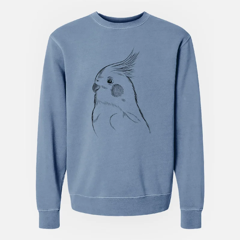 sleek sports hoodieBare Charlie the Cockatiel - Unisex Pigment Dyed Crew Sweatshirt