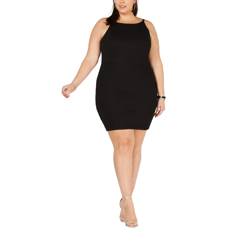 Don't Wait flowy maxi dressSoprano Womens Spaghetti Strap Bodycon Dress, Black, 2X