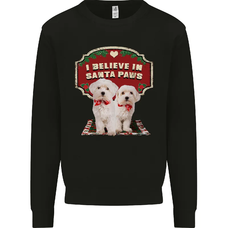 Price Cut Christmas Maltese Funny Santa Paws Xmas Mens Sweatshirt Jumper