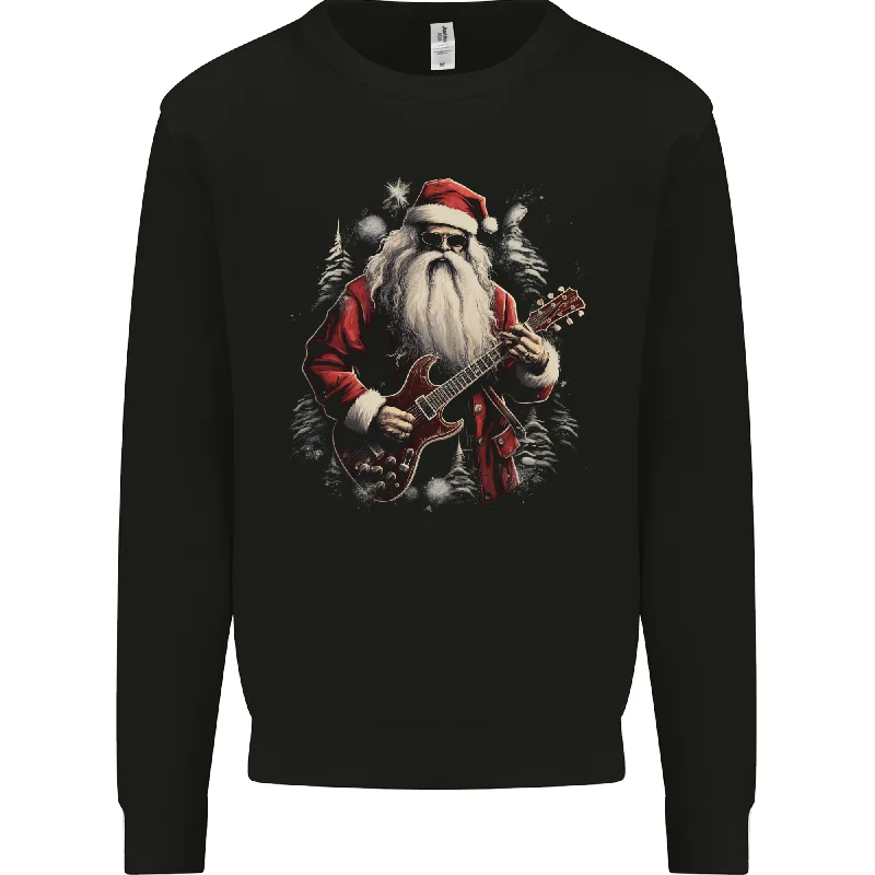 Best Seller Christmas Electric Guitar Santa Rock n Roll Music Mens Sweatshirt Jumper Best Seller Christmas Electric Guitar Santa Rock n Roll Music Mens Sweatshirt Jumper