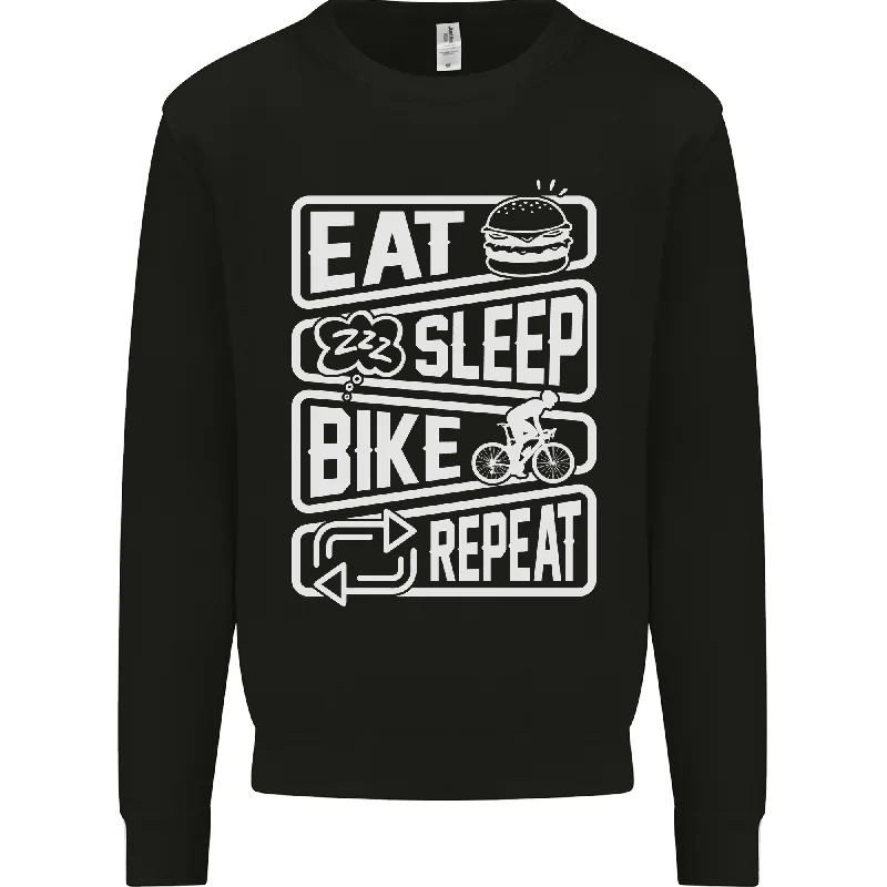 Instant Discount Cycling Eat Sleep Bike Repeat Funny Bicycle Mens Sweatshirt Jumper