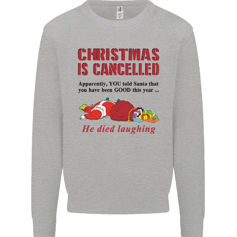 Act Fast Christmas Is Cancelled Funny Santa claus Mens Sweatshirt Jumper
