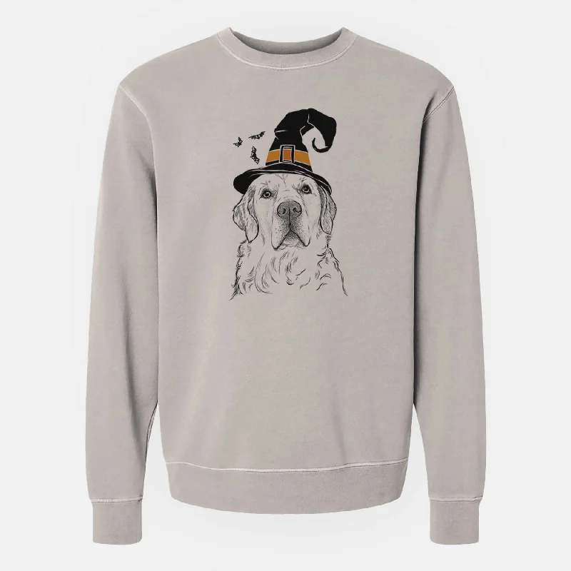Special Price Witch Hank the Irish Cream Golden Retriever - Unisex Pigment Dyed Crew Sweatshirt