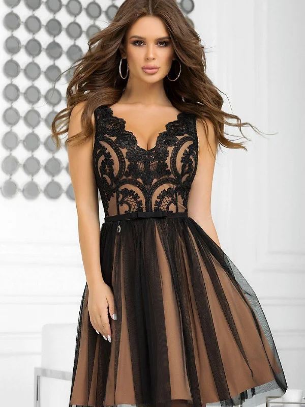 Lowest Prices puff sleeve dressEvening dress model 151638 Bicotone
