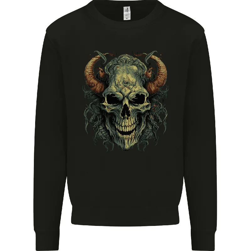 Midnight Madness Devil Skull Demon Grim Reaper Satan Mens Sweatshirt Jumper