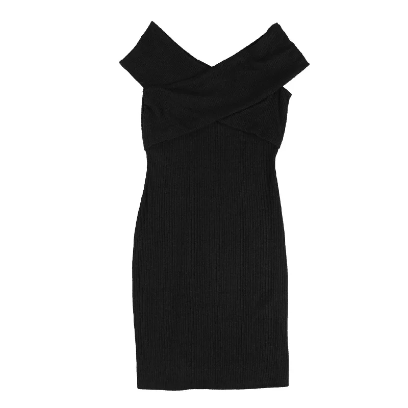 Early Access velvet dressbar III Womens Cross Top Off-Shoulder Dress, Black, X-Small Early Access velvet dressbar III Womens Cross Top Off-Shoulder Dress, Black, X-Small