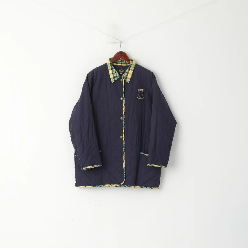 Last Chance chic padded coatDivino Collection Women M Jacket Navy Quilted Cotton Classic Vintage Oversize Top Last Chance chic padded coatDivino Collection Women M Jacket Navy Quilted Cotton Classic Vintage Oversize Top