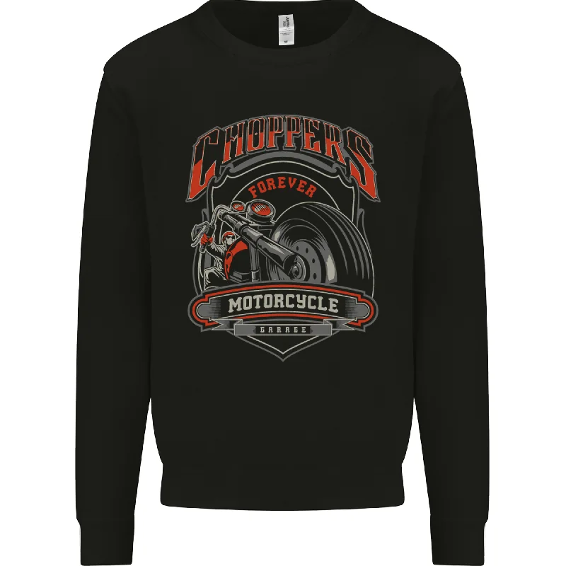 Savings Alert Choppers Forever Biker Motorcycle Motorbike Mens Sweatshirt Jumper