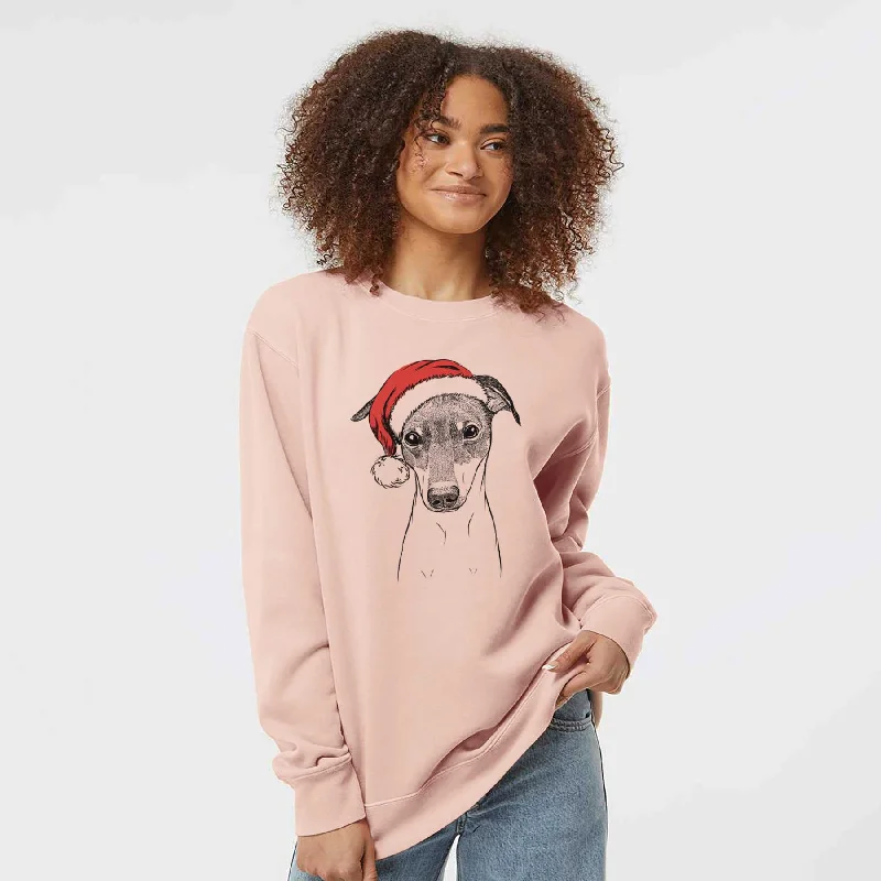 Blowout Deals Santa Momo the Japanese Terrier - Unisex Pigment Dyed Crew Sweatshirt