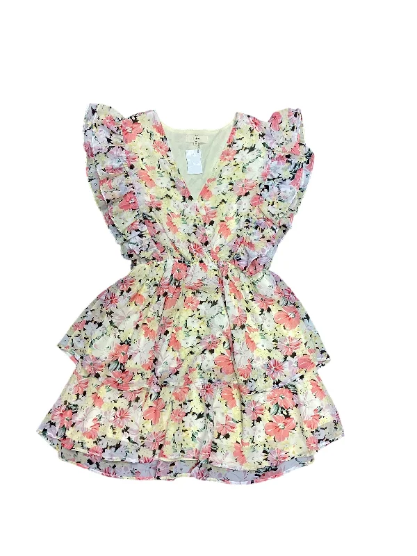 Seasonal Sale textured dressDress Party Short By Entro In Floral Print, Size: S