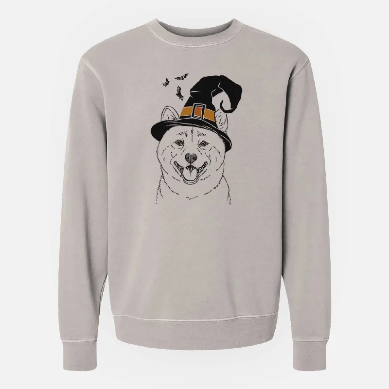 Massive Deals Witch Hiro the Shiba Inu - Unisex Pigment Dyed Crew Sweatshirt