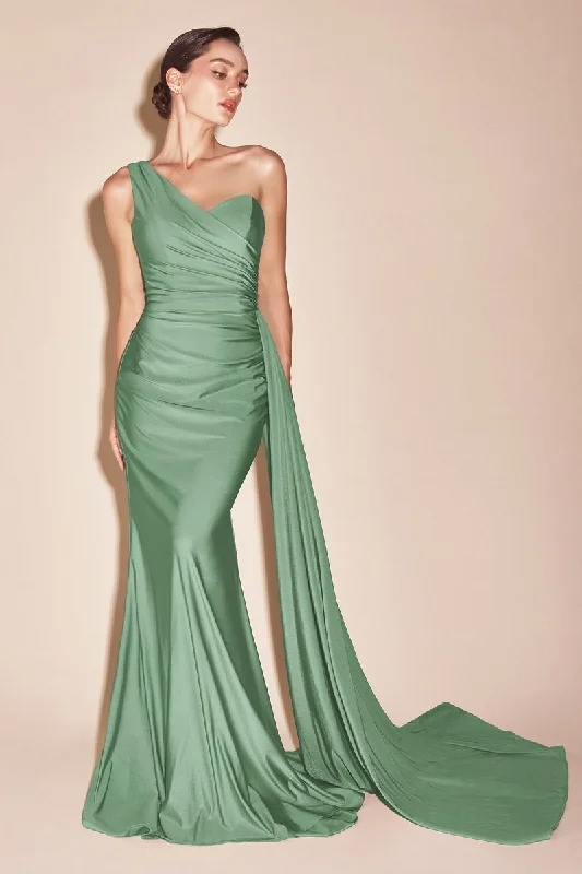 Super Sale boho dressOne Shoulde Stretch Satin Mermaid Side Hip Sash Long Prom Dress CDPT004 Super Sale boho dressOne Shoulde Stretch Satin Mermaid Side Hip Sash Long Prom Dress CDPT004