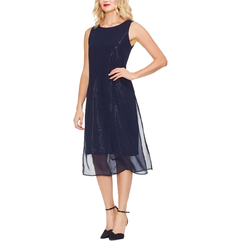 Shop and Save trendy dressVince Camuto Womens Chiffon Overlay Sequined A-Line Dress Shop and Save trendy dressVince Camuto Womens Chiffon Overlay Sequined A-Line Dress