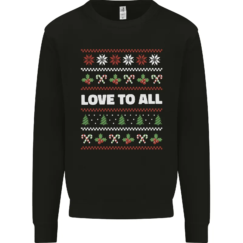 New Markdowns Christmas Love to All Xmas Peace Hippy Mens Sweatshirt Jumper