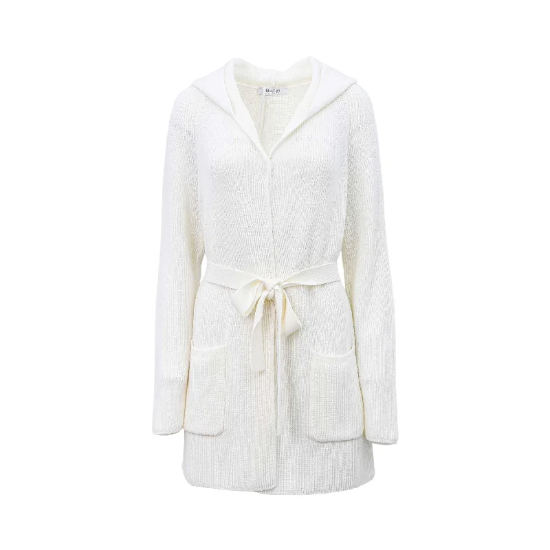 Crazy Deals Max Mara Women's Hooded Knit Cardigan with Belt