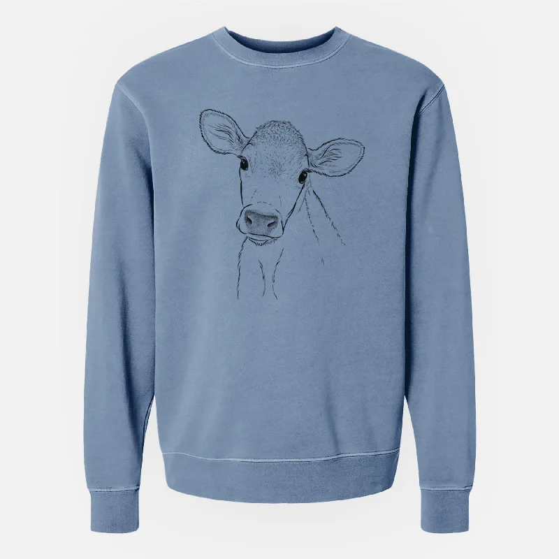 Price Drop sleek sports hoodieBare Malu the Cow - Unisex Pigment Dyed Crew Sweatshirt Price Drop sleek sports hoodieBare Malu the Cow - Unisex Pigment Dyed Crew Sweatshirt