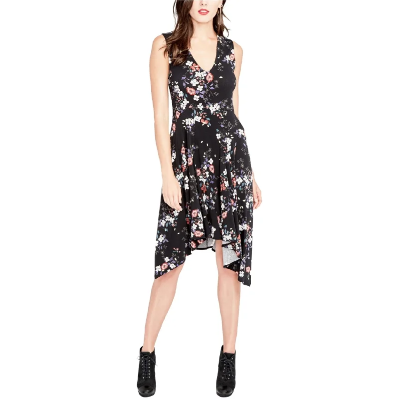 office dressRachel Roy Womens Floral Print Asymmetrical Dress, Black, Large